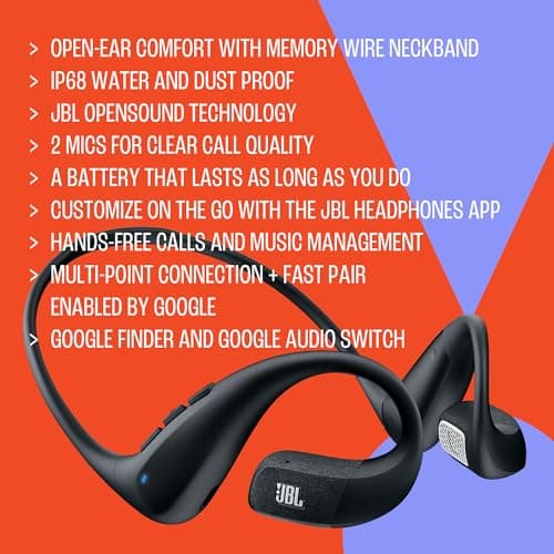 Écouteurs Open-Ear sport JBL Endurance Pace avec bluetooth, 10 Heures de batterie, serre-tête léger en titane à mémoire de forme, étanche à l’eau à la poussière IP68, technologie JBL OpenSound, blanc. - Image 7