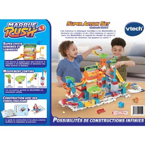 VTech - Marble Rush, Electronic Ball Circuit Super Action Set Electronic L200E, Building Set, 102 Pieces, 10 Balls, Gift for Children from 4 Years Old - Image 8