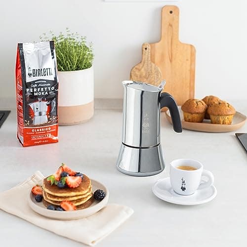 Bialetti - New Venus Induction Italian Espresso Machine in Stainless Steel, Suitable for All Types of Plates, 4 Coffee Cups (170ml), Silver, Silver - Image 8
