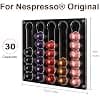 Wall Capsule Storage for Nespresso Original 30 Caps, Adhesive & Acrylic Magnet Dispenser Holder, Capsule Holder for Kitchen Cupboard Refrigerator (Transparent & Black) - Image 3