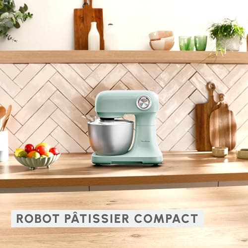 Moulinex, Bake Simple, Pastry Maker, Compact, Easy Use, Whisk, Beater and Mixer Hook, QA1413F0, Sea Green - Image 4