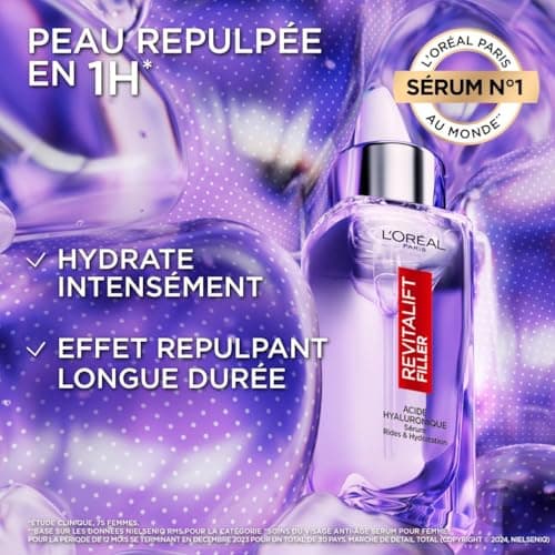 L'Oréal Paris – Anti-Wrinkle & Anti-Aging Serum – 1.5% Pure Hyaluronic Acid – Moisturizing, Plumping & Smoothing Face Care – For All Skin Types – Revitalift Filler – 30 ml - Image 5