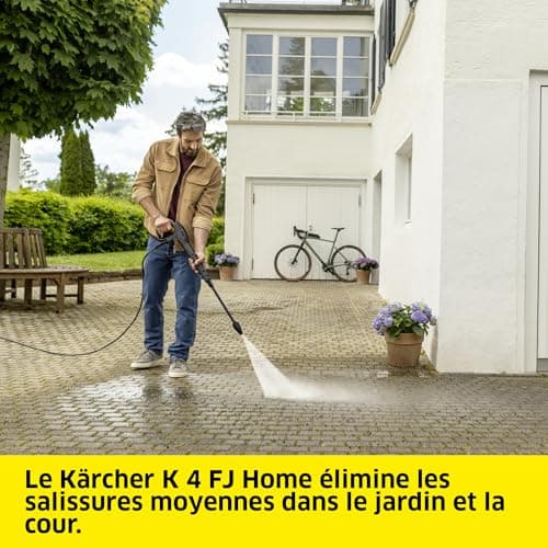 Kärcher High Pressure Washer K 4 FJ Home, Max. pressure 130 bar, Flow rate: 420 l/h, Surface area: 30 m²/h, Water filter, Weight: 5.7 kg, HP gun, Rotabuse, Vario Power lance, Foam nozzle, Home Kit - Image 3