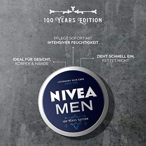 NIVEA MEN 100 Years Retro Edition Cream (75ml), Nourishing Skin Cream for Intense Hydration, Skin Care for Men Ideal for Body, Face and Hands - Image 3