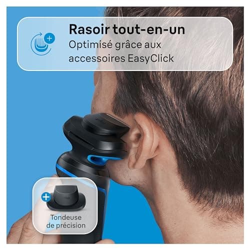 Braun Rasoir Electrique Pour Hommes Series 5 51-B1200s, Etanche, A Grille Et Sans Fil, Rechargeable, Avec Accessoire Tondeuse De Précision Pour Bien Raser Et Tondre La Barbe, Bleu - Image 6