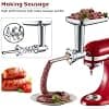 GVODE Meat Mincer Accessory for Kitchenaid Robot Patissier, Includes 3 Sausage Filling Horns, Meat Grinder for Kitchenaid Accessories - Image 4