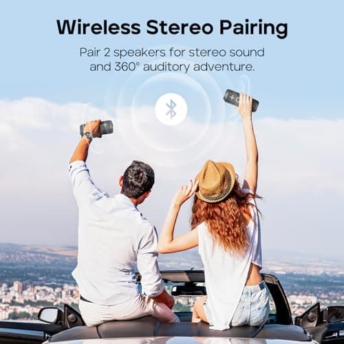 Tribit StormBox 2 Bluetooth Speaker with 34W 360° Surround Sound, XBass Technology, 24H Battery Life, IPX7 Waterproof, Bluetooth 5.3, TWS Pairing Portable Wireless Speaker for Outdoor Use - Image 4