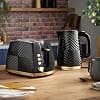 Russell Hobbs Groove 26380 Bouilloire électrique sans fil 1,7 l (ébullition rapide 3 kW, plastique texturé noir avec accents dorés brossés, filtre anti-calcaire amovible lavable, couvercle à pousser - Image 4