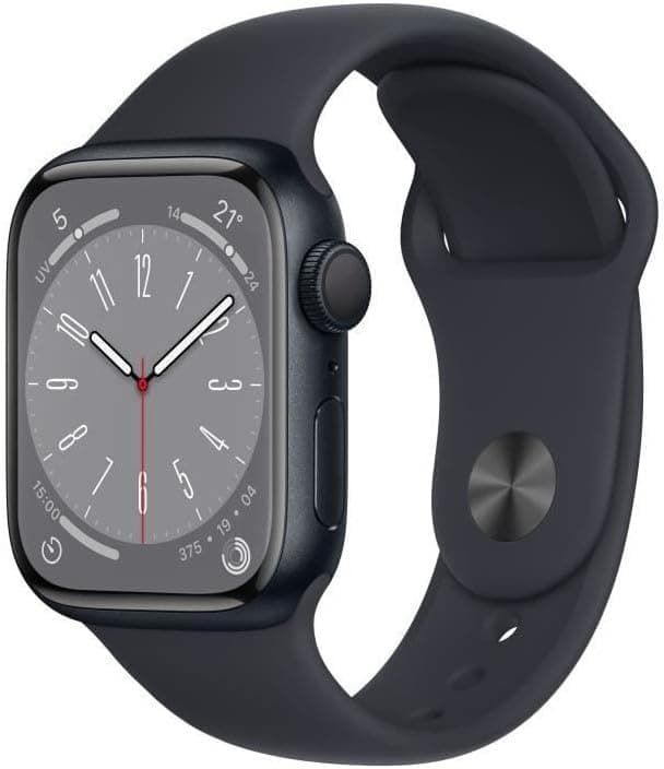 2022 Apple Watch Series 8 GPS, Boîtier en aluminium Minuit de 41 mm, Bracelet Sport Minuit - Regular - Image 1