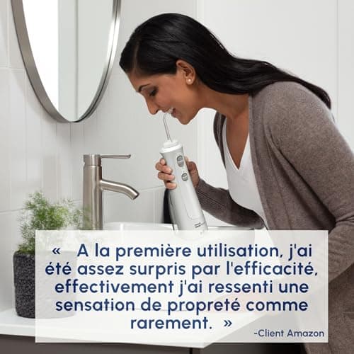 Waterpik Pearl Cordless Dental Flosser, Rechargeable Portable Dental Jet, Travel Size, Easy to Carry Removing Plaque, 2 Pressure Levels, White (WF-13) - Image 8
