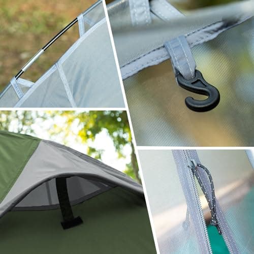 Forceatt Camping Tent, 1/2 Person Tent, Ultralight 1 Seater Tent, Quick Assembly, Water Resistant, Small Package, Double Layer Camping Tent, for Camping, Motorcycle Travel, Trekking - Image 5