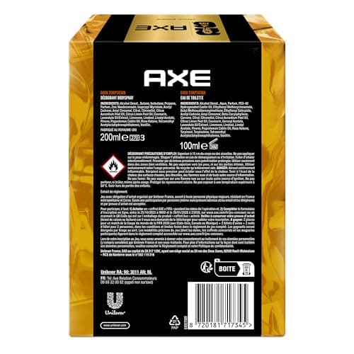 Axe Coffret Homme - Dark Temptation - 1x Déodorant 200ml & 1x Eau de Toilette 100ml - Image 4