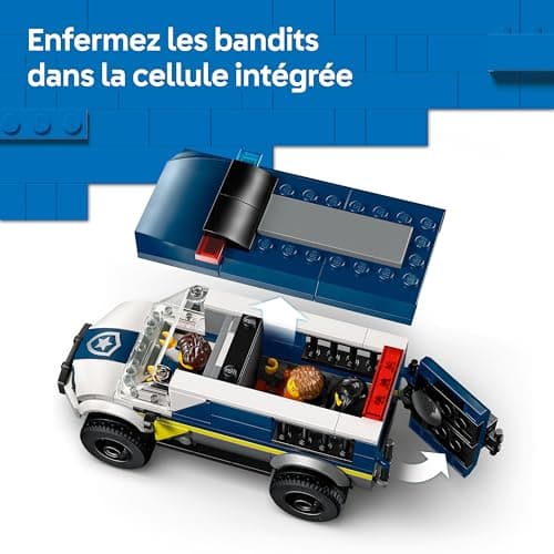 LEGO City The Penitentiary Van – Toy Truck – Model Van with Motorcycle, 3 Minifigures and Removable Cell Door – Birthday Gift Idea for Boys from 6 Years Old 60479 - Image 4