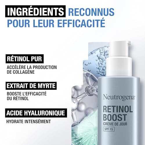 Neutrogena – Crème de Jour Retinol Boost SPF 15 (flacon-pompe de 50 ml) – Soin visage au rétinol pour combattre les signes visibles du vieillissement – Crème hydratante avec protection solaire - Image 6
