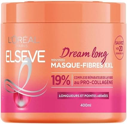 L'ORÉAL PARIS - XXL Fibre Mask - Long Hair - Damaged and Split Ends - Enriched with Pro-Collagen Repair Complex - Elsève Dream Long - 400 ml - Image 1