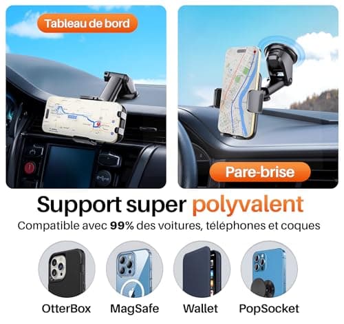 PORTENTUM Reinforced Suction Cup Car Phone Holder – New Version 2026 – 360° Rotation and Extendable Arm – Dashboard and Windscreen Attachment – Compatible with all 4 to 7.5 inch Mobile Phones - Image 6