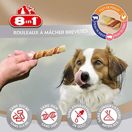 8in1 Triple Flavour Rolls - Adult Dog Chew Rolls - More Meat, More Chew Time - Limits Tartar - Non-GMO, Artificial Preservative - Image 4