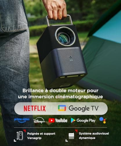 TCL A1s Video Projector 4K Support, 2X Audio Dolby 8W, Native 1080P, 600 ISO Lumens, Netflix Certified, Integrated Smart Google TV, Auto Focus/Keystone, Wi-Fi, Bluetooth Portable Video Projector - Image 6