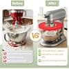 Silicone Protection Anti-Éclaboussures Accessoires pour Kitchenaid Stand Mixer 4.8L, Couvercle de Bol pour Bol Kitchen Aid Artisan 4.5-5 QT, Accessoire pour Kitchen Aid Mixer Tilt-Head (Rouge) - Image 4