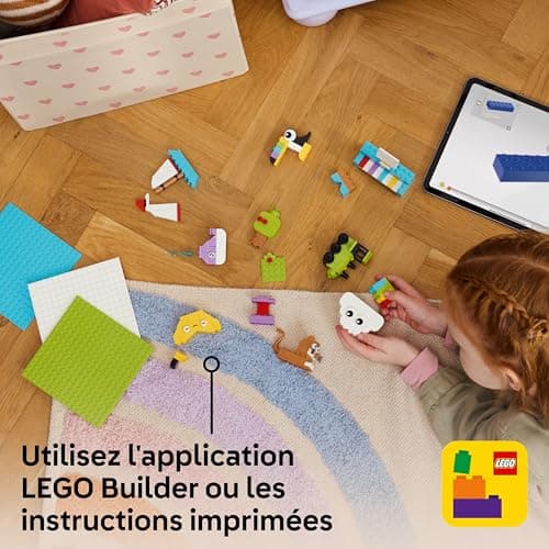 LEGO Classic Creative Build-and-Play Box - Colourful Bricks Set - Build a House, Dog, Fire Engine Toy, Piano Keyboard, Clouds & Rainbow - Arts and Crafts Kit for 5+ Year Old Boys & Girls - 11044 - Image 7