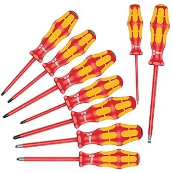 Wera 05133355001 Screwdriver Set VDE 160i/162i/167i 9-Piece Torx / PH / PZ / Slotted (German Import)