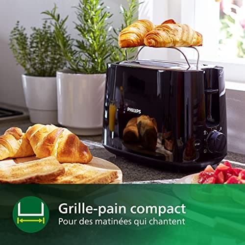 Philips Daily Collection Toaster - 2 Slices, 8 Access Settings. Built-in Bakery Warmer, Compact Design, Auto Shut-Out, Wide Slot, Black (HD2581/90) - Image 4