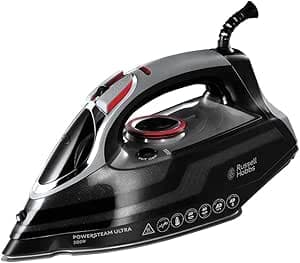 Russell Hobbs PowerStream Steam Iron (3100W, 350ml Tank, 70g/min + 210g/min Pressing Effect, Self Cleaning & Sprayer, Ceramic Sole, Drip Free) 20630-56