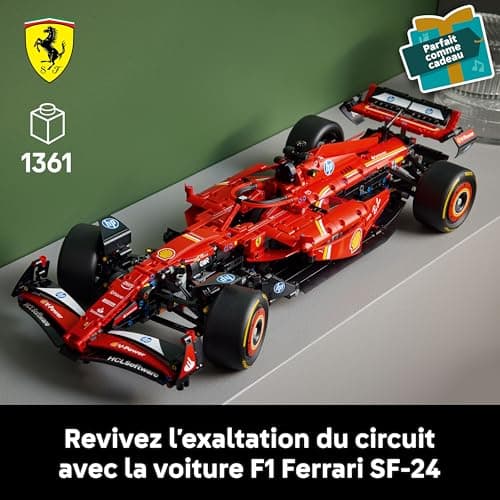 LEGO Technic F1 Ferrari SF-24 - Maquette de Voiture de Course Collector à échelle 1/8 - Inclut Moteur V6, boîte de Vitesses, DRS et Volant - Idée Cadeau pour Adulte et Adolescent 42207 - Image 3