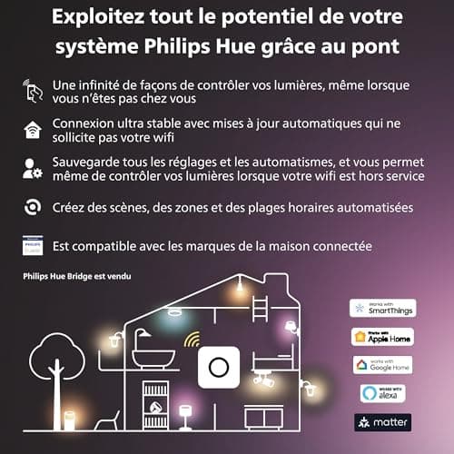 Philips Hue Kit de Démarrage Ambiance Blanc et Couleur : 2 Ampoules connectées LED E27 60W, Contrôle Bluetooth et Pont, fonctionne avec Alexa/Google Home, Expérience Lumineuse Personnalisée - Image 7