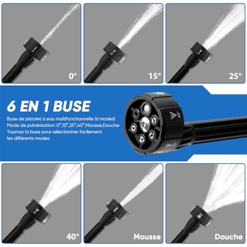 Cordless High Pressure Cleaner for Makita 18 V Battery, 70 Bar High Pressure Gun, 6 in 1 Nozzle, 5 m Hose for Cleaning Yard, Car and Garden Floors - Image 5