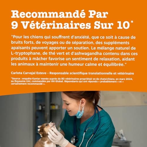 Zesty Paws Calming - Complément pour Chien sous Forme de friandise - Anti Stress - calmant - Hyperactivité - Ashwagandha, Thé Vert et L-Tryptophane - 90 Unités - Image 5