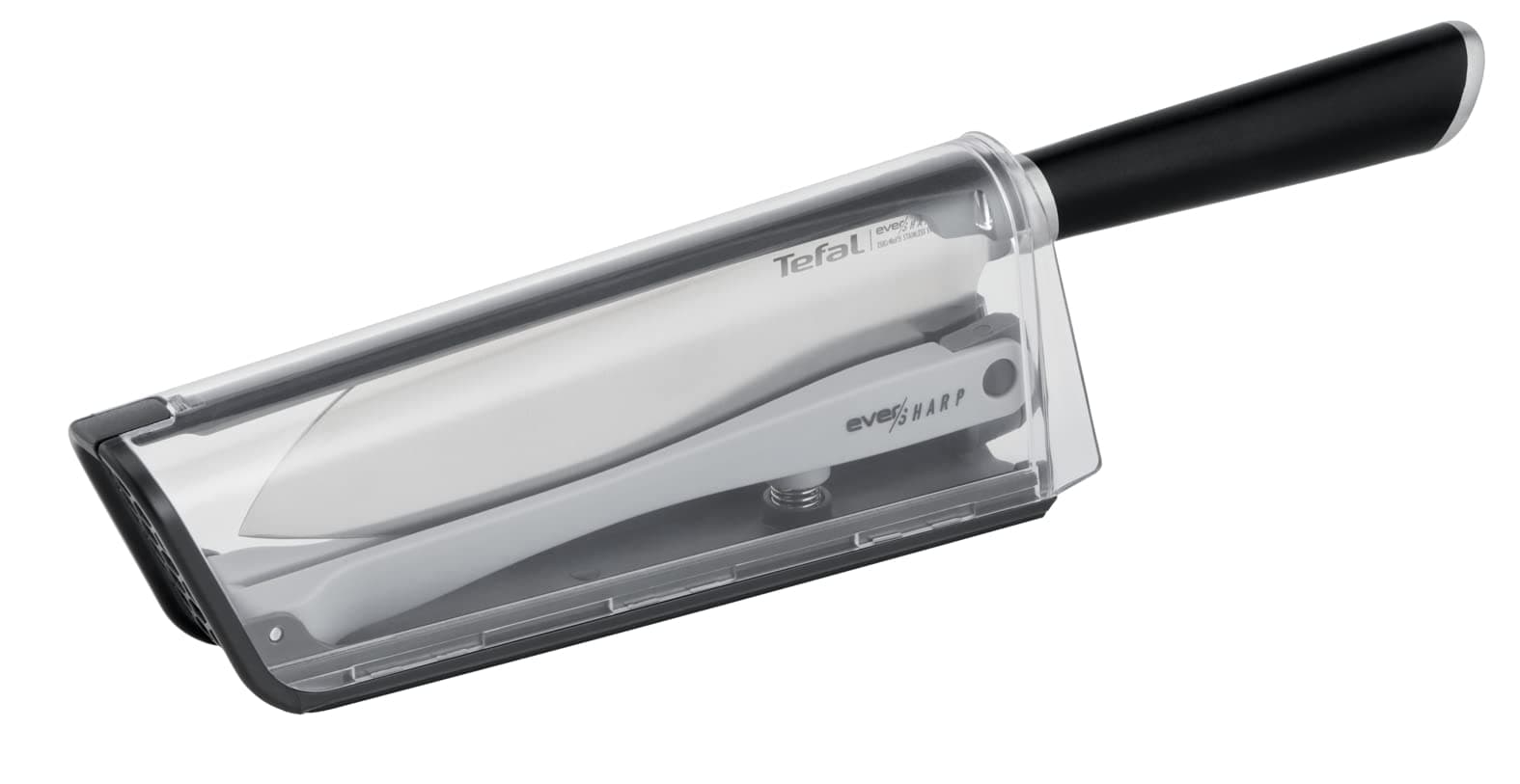 Tefal Santoku Kitchen Knife 16.5 cm, Multi-purpose, Built-in Sharpener, Exclusive Locking Technology, German Stainless Steel, Optimal Sharpness, Innovative Case, Ever Sharp K2579024 - Image 2