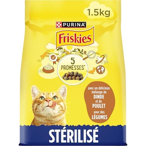 FRISKIES | Cat | Complete Food for Adult Sterilized Cats | Turkey, Chicken and Vegetables | Whole Kibble | Bag | 1.5 kg - Image 2