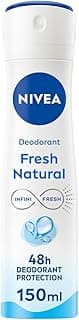 NIVEA Atomiseur Fresh Natural 0% (1 x 150 ml), déodorant femme efficacité 48 hrs, anti transpirant aisselles fraîcheur longue durée, antiperspirant sans aluminium