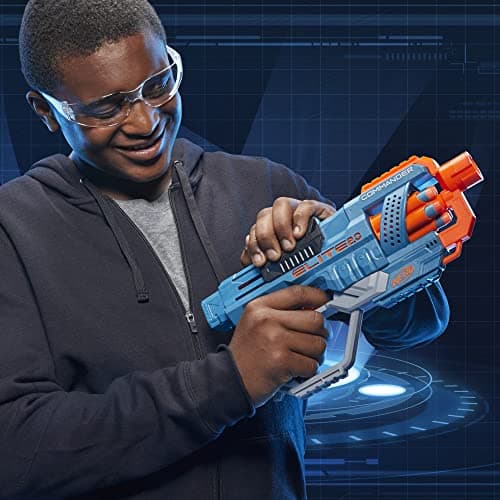 Nerf Elite 2.0 Commander RD-6 Foam Dart Blaster with Rotating Barrel and 12 Darts Toy for Kids, Girls and Boys Aged 8+ (Pack of 2) - Image 5