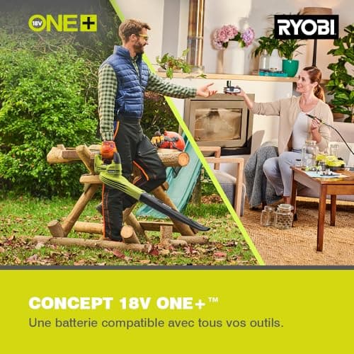 RYOBI - Souffleur Électrique sans Fil Aspiro-Broyeur à Batterie 18V One+ Brushless - Utilisations Nettoyage Feuilles Mortes, Allées, Terrasses, Pelouse et Petits Jardins - 1 Sac Étanche 35L - OBV18 - Image 8
