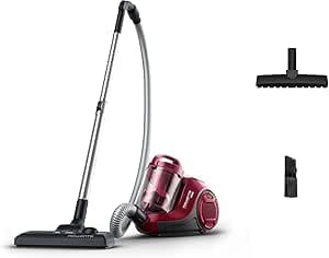Rowenta Swift Power Cyclonic Vacuum Cleaner, 1.2 L Capacity, High Performance, Low Energy Motor, Compact, Parquet Brush RO2933EA, Bordeaux