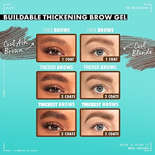 NYX Professional Makeup Thick It. Stick It! Mascara Sourcils, Résultat Teinté & Densifié 16h, Espresso - Image 8