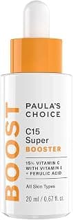 Paula's Choice C15 Vitamine C Super BOOSTER - Anti-Âge Sérum avec 15% Vitamine C - Estompe les Taches Brunes pour une Peau Terne - avec Acide Férulique - Tous Types de Peaux - 20 ml