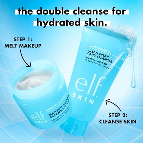 e.l.f. Skin Holy Hydration! Clean Freak Daily Cleanser Mini nettoyant doux et hydratant pour le visage à l'acide hyaluronique, végétalien et sans cruauté envers les animaux, 30 ml - Image 6