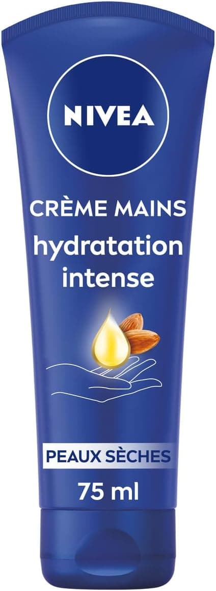 NIVEA Crème mains nourrissante peaux très sèches (1 x 75 ml), soin hydratant à l'huile d'amande douce, crème mains hydratante efficace 24 h - Image 1