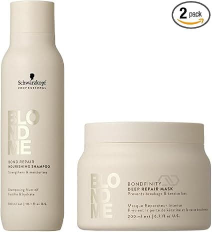 Schwarzkopf Professional Blondme - Routine for Thick Hair - Intense Repair Mask 200 ml + Smoothing Shampoo 300 ml - Duo - Image 1