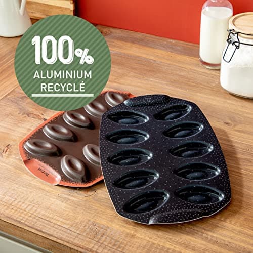 Tefal Cake mould 10 trays, non-stick coating, recycled and recyclable aluminium, pastry well golden, Made in France, PerfectBake J5734202 - Image 7