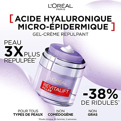 L'Oréal Paris – Plumping Gel Cream – Moisturising & Anti-Ageing Care – With Hyaluronic Acid, Ceramides, Niacinamide & Glycerin – For All Skin Types – Revitalift Filler – 50 ml - Image 5