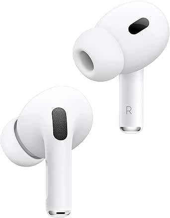 Apple AirPods Pro 2 Wireless Headphones, Bluetooth Headsets and Earbuds, Active Noise Reduction, Hearing Aid, Transparency Mode, Custom Space Audio, High-Fidelity Sound, USB-C Charging