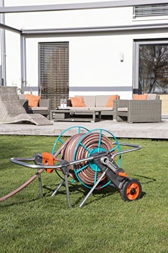 Gardena Metal Hose Reel on Wheels 100: Heavy Duty Hose Reel, Angled Hose Connection, Drip Free Connection, Crank, Max. 100m 1/2 Inch, 80m 5/8 Inch, 50 m 3/4 Inch, 25 m 1 Inch - Image 6