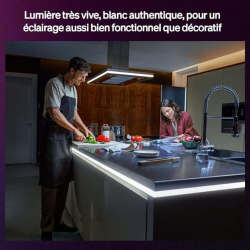 Philips Hue OmniGlow 3 m Micro LED Strip, 2700 lm, Ambiance and Bright Colour, Flexible Indoor Lighting, Uniform Light, Cuttable, App and Voice Control - Image 4