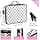 junzan Grand sac de rangement de maquillage avec séparateurs et sangle réglable - Gris pierre vichy, Vichy gris pierre, 14.6 x 10.6 x 4.7 inches, Coloré - Image 4