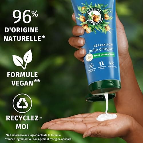 Herbal Essences Réparation Après-Shampoing Huile d'Argan 200ml Cheveux Abîmés. Nutrition Intense pour Cheveux Doux et Lisses. Ingrédients d'Origine Naturelle*, Végan et non Testé sur les Animaux - Image 6