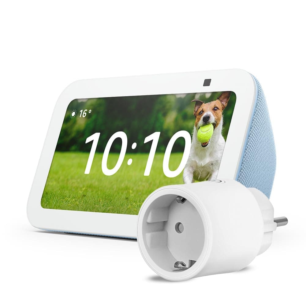 Echo Show 5 (Nouvelle génération) | Bleu-gris + OSRAM SMART+ Prise intelligente avec Matter, Fonctionne avec Alexa - Kit de démarrage Maison connectée - Image 8